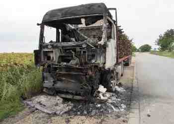 Камион натоварен с дърва се запали в движение/ ВИДЕО/