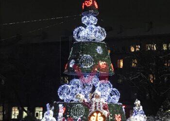 Общината светна почти инкогнито голямата коледна елха
