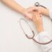 Doctor diagnose to cure disease on patient. Heart and stethoscope for medical health check-up. Healthcare concept.