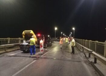 Движението по Дунав мост в участъка с ремонт се осъществява в една лента
