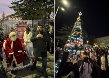 Кметът на Ветово запали светлините на Коледната елха, Дядо Коледа дойде с камион