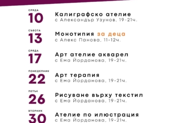 Разнообразни ателиета ще има през юни в „Арт галерия 7“ в Русе